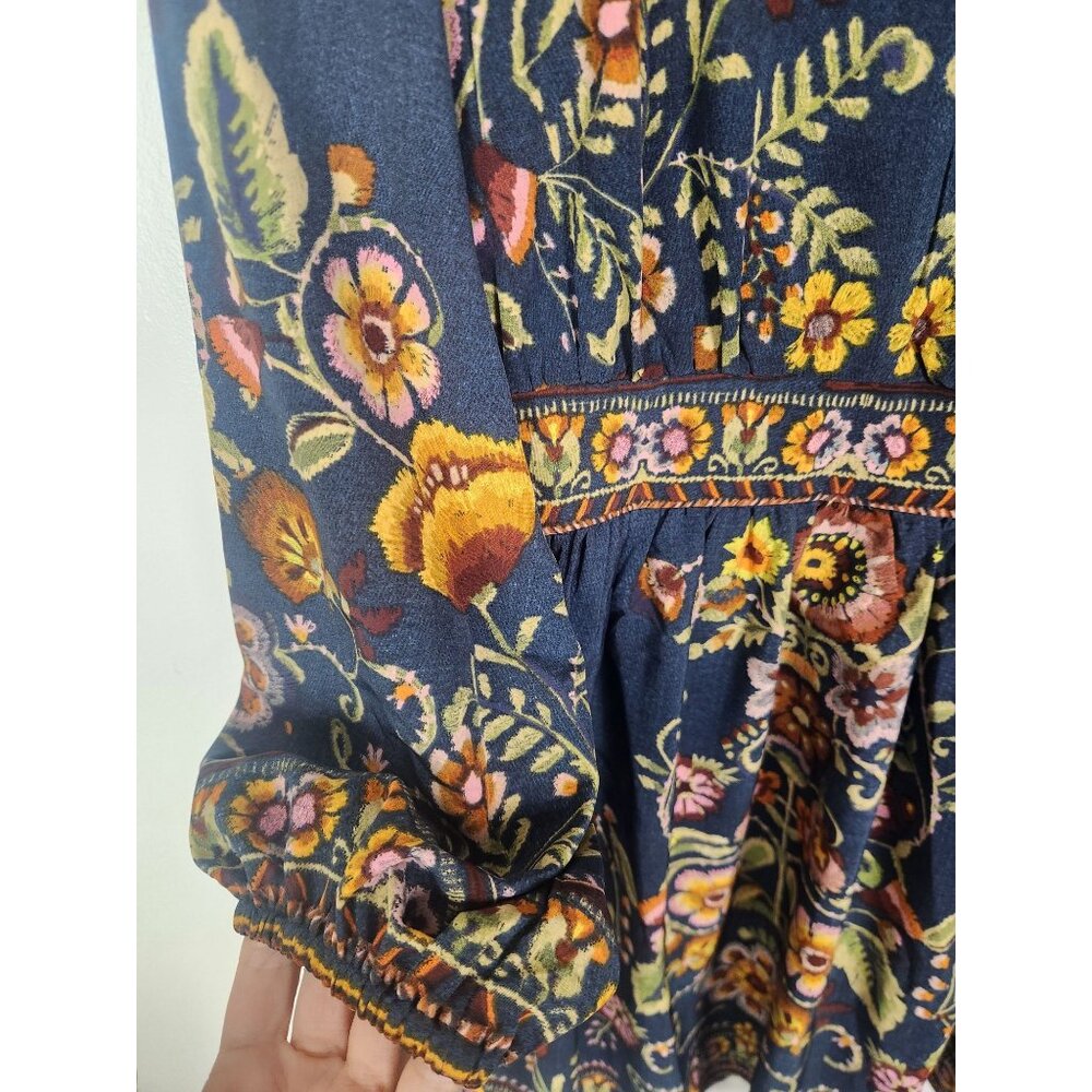 London Times Petites Women's Sz. PM Long Sleeve Floral Emprinted Dress NWT - Picture 3 of 7